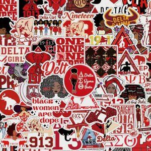 SET OF 62 DELTA SIGMA THETA SORORITY SELF-ADHESIVE STICKERS-1-4"-NEW!